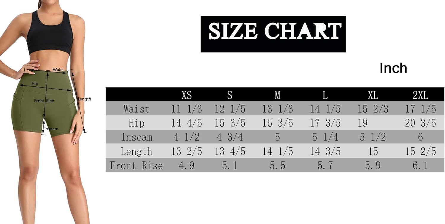 Oalka Women's Short Yoga Side Pockets High Waist Workout Running Sports Shorts 4": Clothing