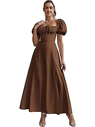 KUTUMAI Women's Summer Off Shoulder Maxi Dress Puff