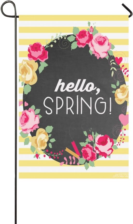 Haiqingcjhov Yard and Home Outdoor Decor - Hello Spring Important Holiday Celebrate Garden Decor Flag,12"x18" Polyester Double Sided