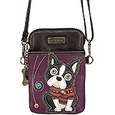 CHALA Dog Collection Cell Phone Crossbody Purse-Women PU Leather/Canvas Multicolor Handbag with Adjustable Strap