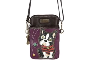 CHALA Cell Phone Crossbody Purse-Women PU Leather/Canvas Multicolor Handbag with Adjustable Strap