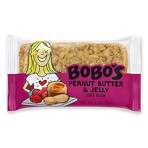 Bobo's Oat Bars (Peanut Butter and Jelly, 12 Pack of 3 oz Bars) Gluten Free Whole Grain Rolled Oat Bars - Great Tasting Vegan On-The-Go Snack, Made in the USA