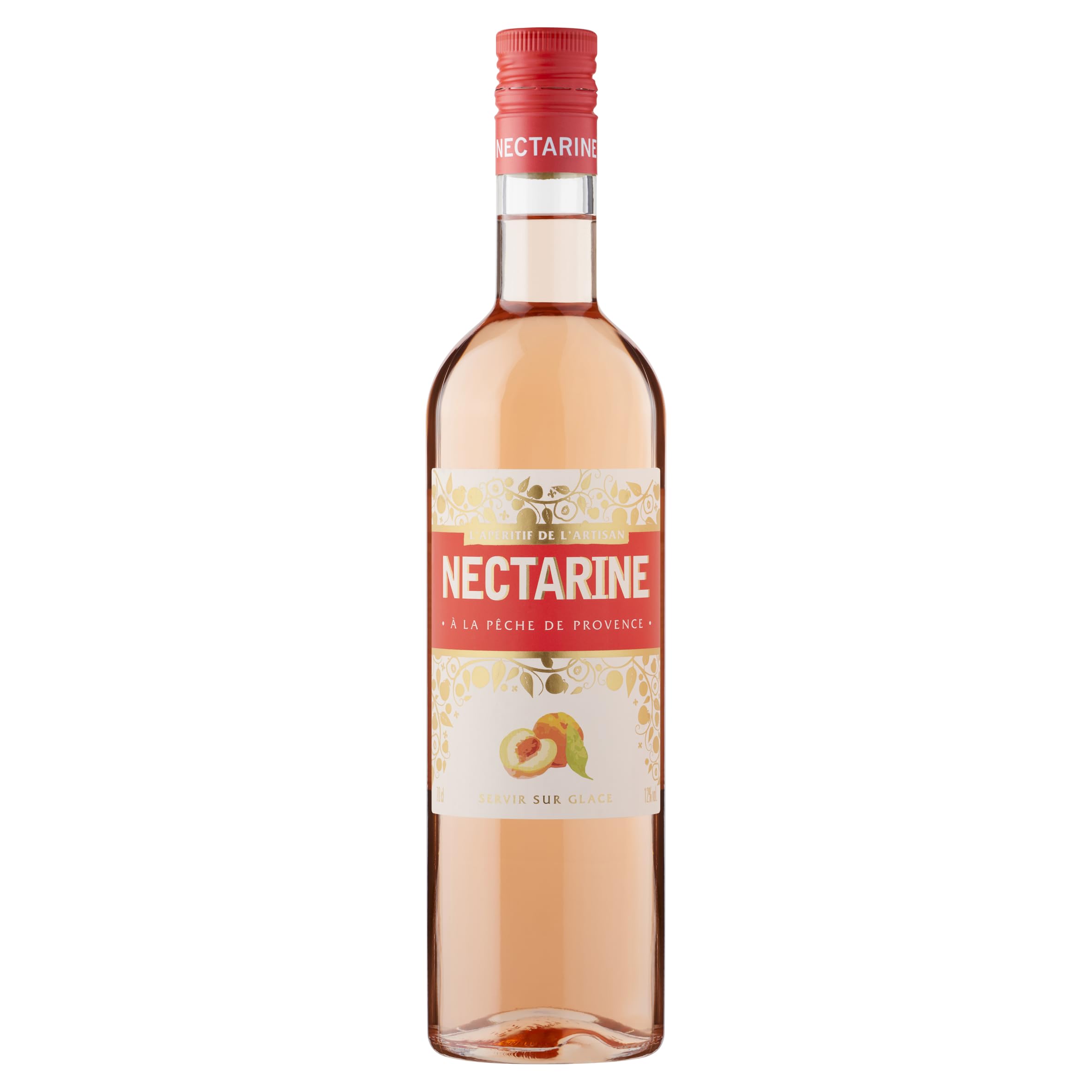 Nectarine, 70cl | Peach Liqueur | French Fruit Based Aperitif | Perfect For Spritz Cocktails | Natural Ingredients | 12% ABV