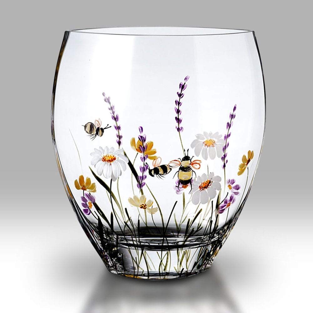 Nobile Glassware Bees & Blooms Curved Vase 21cm 2186-21
