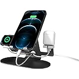 TALK WORKS 3-in-1 Charging Station - Aluminum Charging Stand for Apple Watch, iPhone, and Air Pods - Charger Stand Dock for i