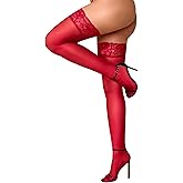 RSLOVE Women Thigh High Stockings - Lace Top Stockings Antiskid Silicone Sexy Stay Up Pantyhose Lingerie for Women