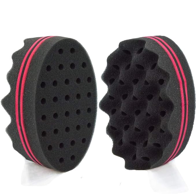 Big Wave Small Holes Hair Sponge Brush for Afro Hair Men