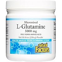 Natural Factors - Micronized L-Glutamine Powder Free Form Amino Acid - 300G g Powder - 5 g per serving.