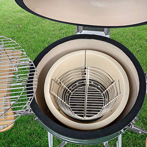 CHARAPID Charcoal Ash Basket with Removable Divider, Ideal Kamado Joe Classic and Primo Grills
