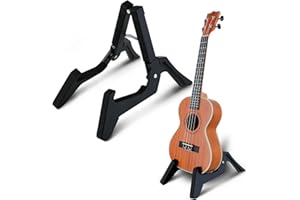 EASTROCK Folding Ukulele Stand ABS Stand for Mandolins/Violins Adjustable Portable Instrument Stand for Ukulele Accessories (Black)