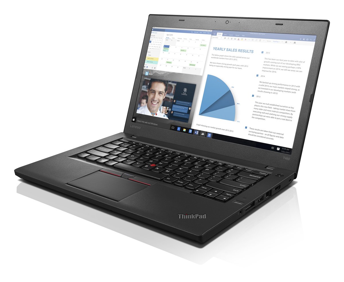 Lenovo ThinkPad T460 20FN003FUS Laptop (Windows 7 Pro, Intel i5-6300U, 14" LED-Lit Screen, Storage: 192 GB, RAM: 8 GB) Black