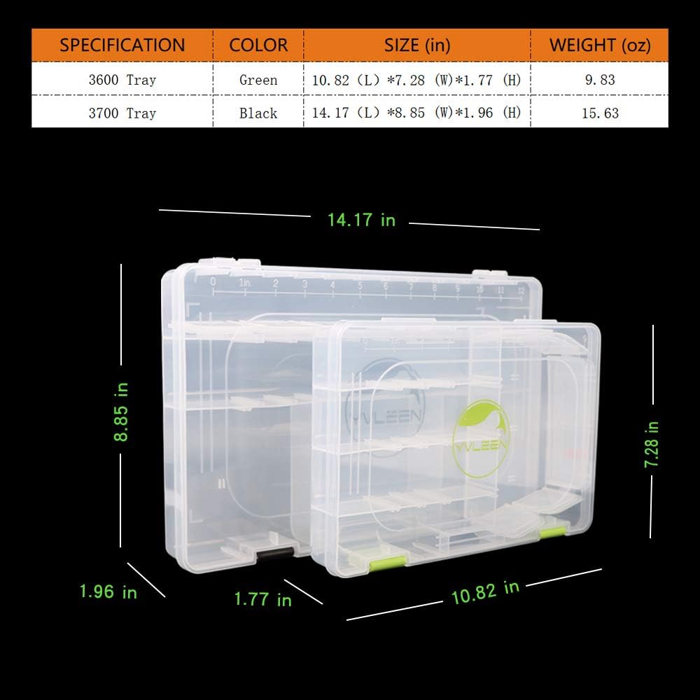 YVLEEN Fishing Tackle Box Organizer - 3600 3700 Tackle Plastic Storage Box Kit with Adjustable Dividers, Large Utility Tackle Plastic Organizer Boxes for Fishing Lures, Included 2pcs of Extra Clip : Sports & Outdoors