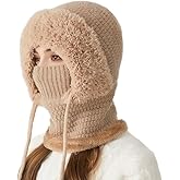 3 in 1 Beanie Hat with Scarf and Mask 3 in 1 Winter Hat for Women Balaclava Ski Mask