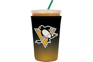 Sok It JavaSok NHL Iced Coffee & Cold Soda Insulated Neoprene Cup Sleeve (Pittsburgh Penguins, Medium: 22-28oz)