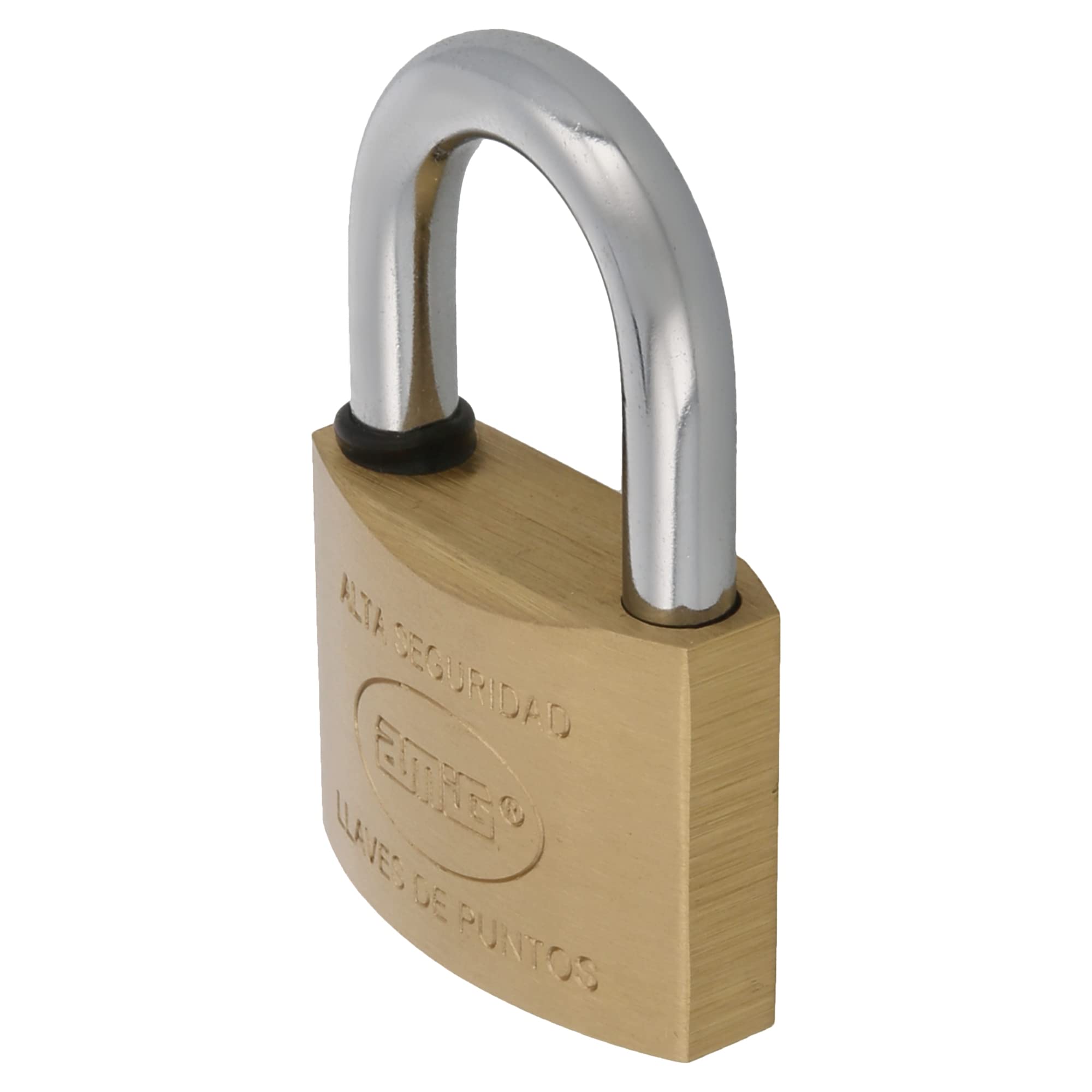Amig - Security Key Lock | Anti-Rust Steel Arch | Waterproof Padlock for Doors, Fences, Backpacks | Includes 3 Keys | Surface Mounted | Matte Brass, 50mm, Brass and Steel Bow