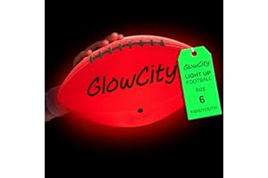 GlowCity Glow in The Dark Football - Size 3/6 Light Up Ball Gifts for Kids, Teens & Adults - Bright Football for Night Outdoor Games - Sports Birthday Gift Ideas for Boys Ages 6 7 8 9 10 11 12 13 14