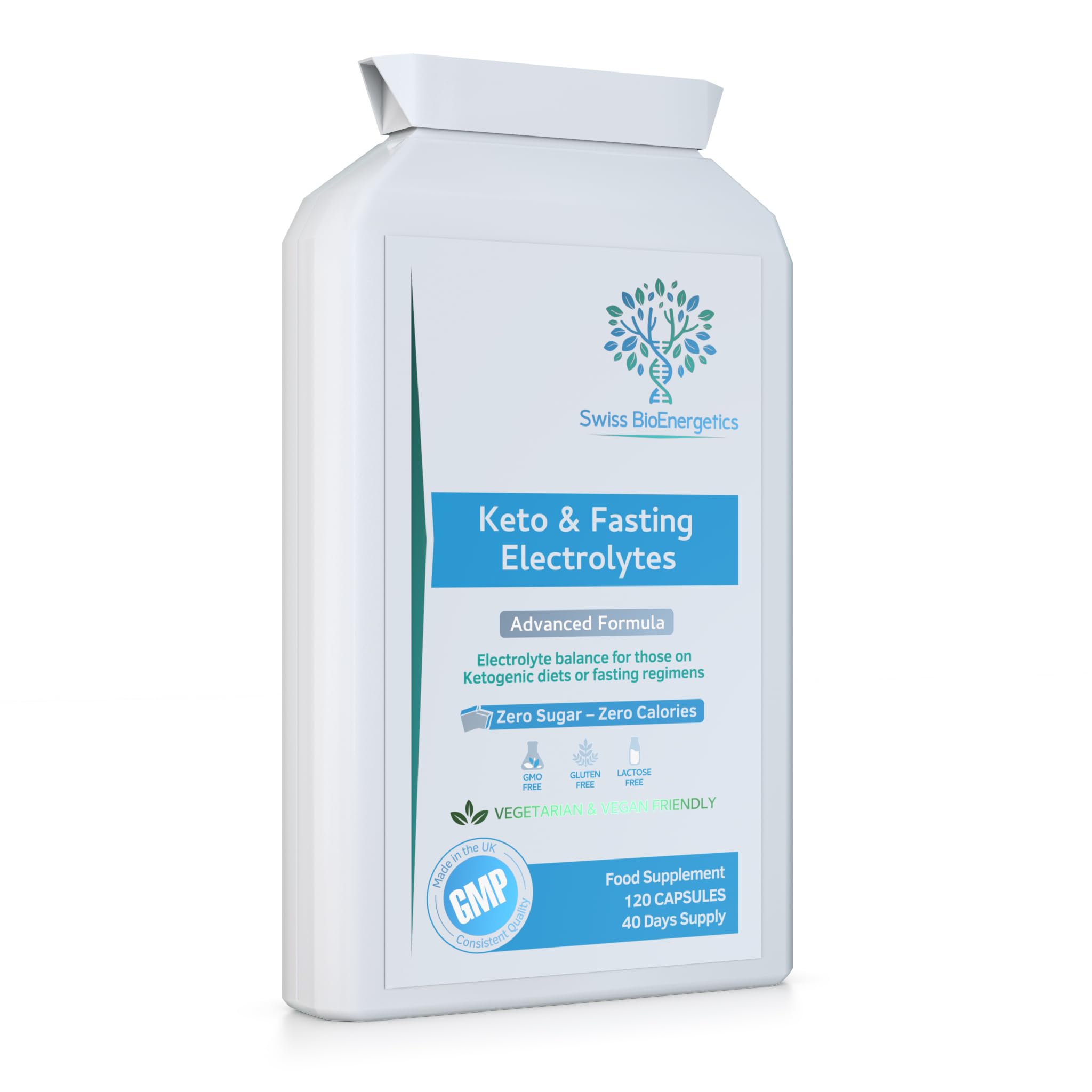 Keto & Fasting Electrolytes - 120 Capsules - Advanced Rapid Rehydration Formula with a Balanced Magnesium, Sodium, Potassium & Chloride Blend - Suitable for Ketogenic Diets