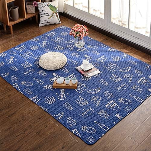 YACAOS 3 Sizes Cotton Pad With Floral Geometric Pattern For Restaurant Anti-Slip Blanket 6Mm 1.5 M / 1.8 M / Baby Carpet 2.1 M For Baby 90 F