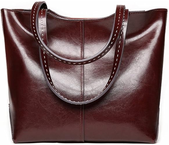 Amazon Happy Everafter レディースバッグ トートバッグ ハンドバッグ 本革 ショルダーバッグ ビジネスバッグ 横タイプ 大判サイズ レザー 通勤 3色 コーヒー Happy Everafter トートバッグ