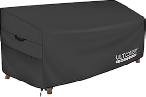 ULTCOVER Waterproof Outdoor Sofa Cover - Heavy Duty Patio Bench Covers 58W x 28D x 35H inch, Black