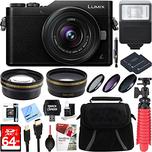 Panasonic-LUMIX-GX850-Black-4K-12-32mm-Mega-OIS-Lens-16MP-WiFi-Mirrorless-Digital-Camera-Two-Pack-BLH7-Spare-Battery-Accessory-Bundle