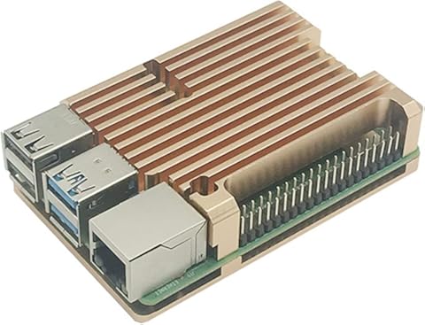 Kurphy para Raspberry Pi Raspberry Pi 4 Modelo B Armadura de Aluminio Carcasa de Aluminio Caja de Repuesto Dorada Piezas