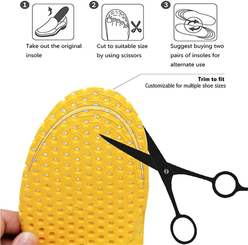 3 Pairs Breathable Shoe Insoles Water Shoes Inserts Sports Shoe Insole Replacement Insoles for Men (US8-12): Health & Personal Care