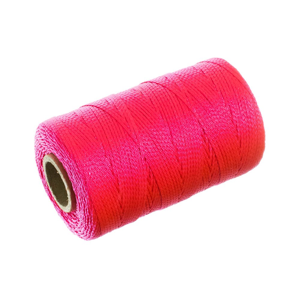 PARACORD PLANET Nylon Braided Mason Line - Heavy Duty Nylon Cord for Crafting, Masonry, Gardening - Neon Pink, 0.06 inches, 1000 feet