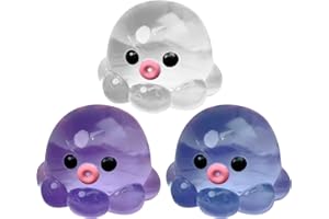 Octopus Squishy Toy, 3 Piece Jellyfish Squishy Fidget Toys Cheap, Stress Ball for Kids, Squishys Squeeze Octopuss Toys, Handm