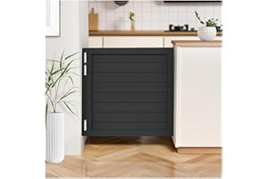 PENGFEI Cafe Doors Swinging Door Pine Wood Saloon Door Includes Hinges for Kitchen Shop Entrance Partition Pub, Black Painted Finished(35.4x35.4in)