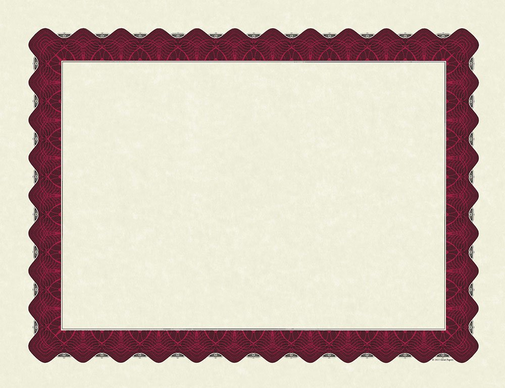 Great Papers! Metallic Red Border Certificate, 8.5"x 11", 100 Count (934100)