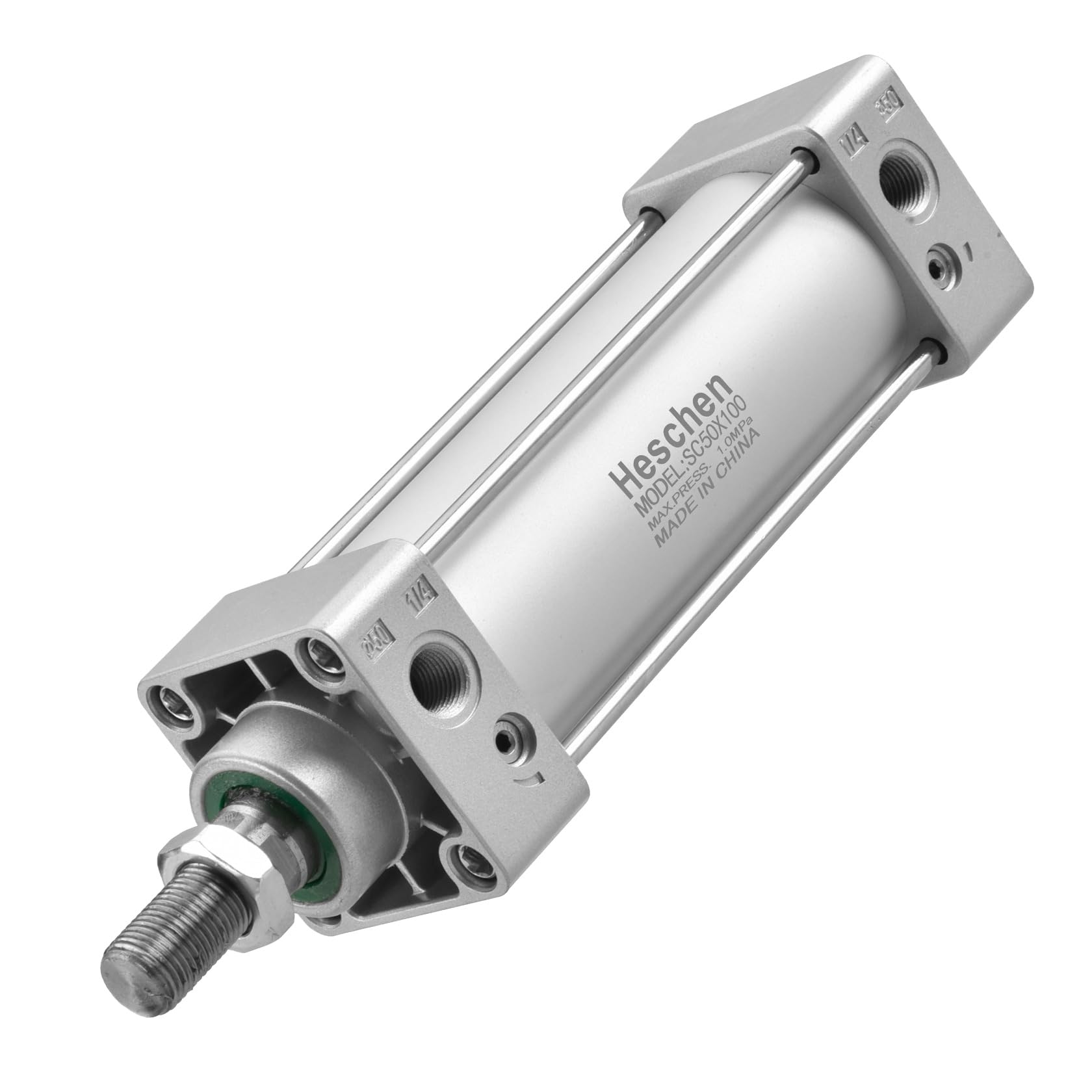 Heschen Pneumatic Standard Cylinder, SC 50-100, PT1/4'' Port, 50mm Bore, 100mm Stroke, Double Acting
