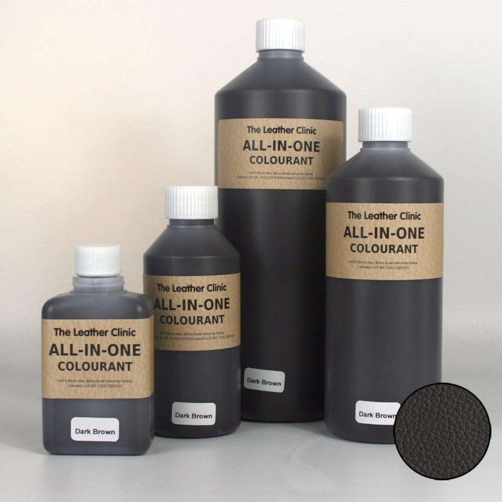 All In One DARK BROWN Leather Colourant. For Restoration and Re