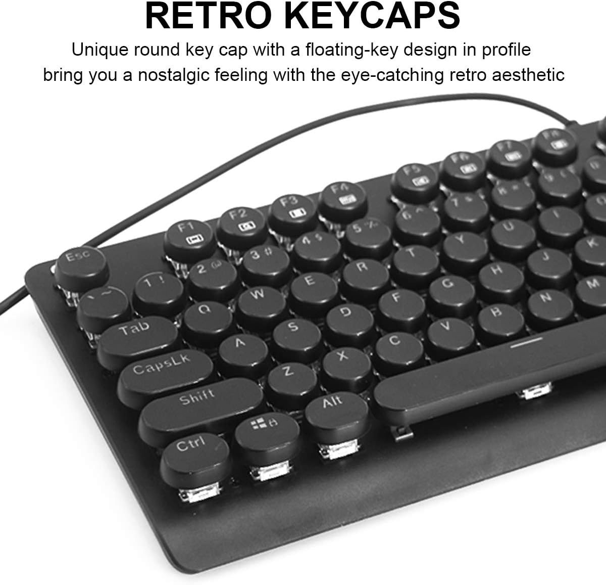Mechanical Keyboard, E-YOOSO K600 LED Rainbow Backlit Mechanical Gaming Keyboard 104 Key Gamers Keyboard PC Computer USB Wired Gaming Keyboard Blue Switches (Retro): Computers & Accessories
