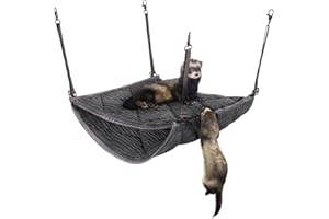 2 Brothers Wholesale Ferret Hammock for Cage - Plush Double Bunk Bed Hanging Clips - Perfect for 2 or More Small Pets! (Rats, Ferrets, Hamsters, Guinea Pigs, Chinchillas & Squirrels) - Grey