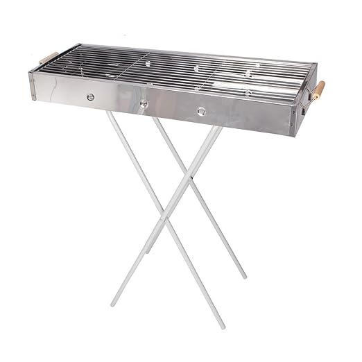 Hokipo Stainless Steel Portable Combined Charcoal Barbecue Bbq Grill