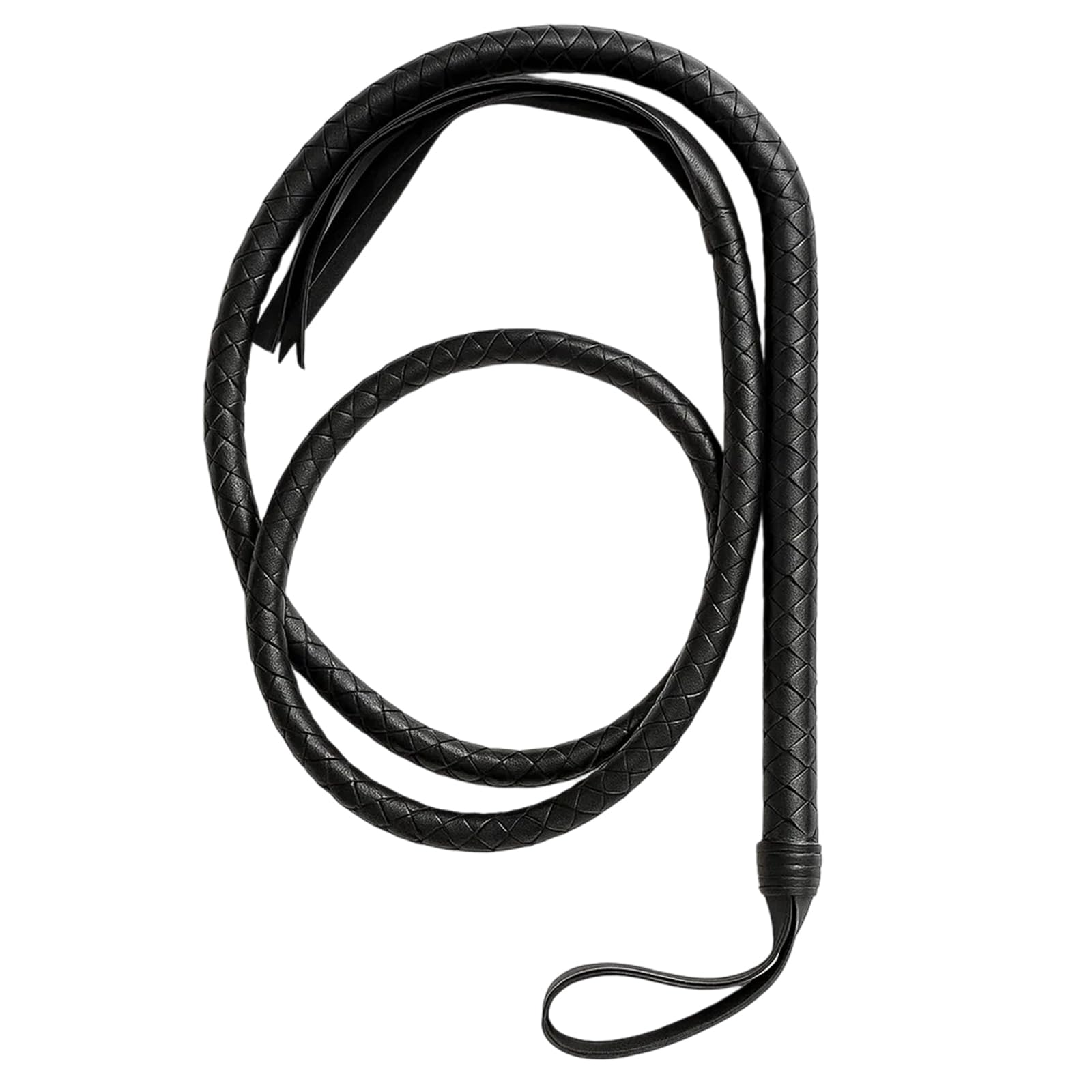 GYTFOG Black Long Whip, Horse Whip Props, Lasso Rope Cowboy Suitable for Wild West Fancy Dress, Wildlife Parks,Horse Prop for Halloween Costume and Cosplay