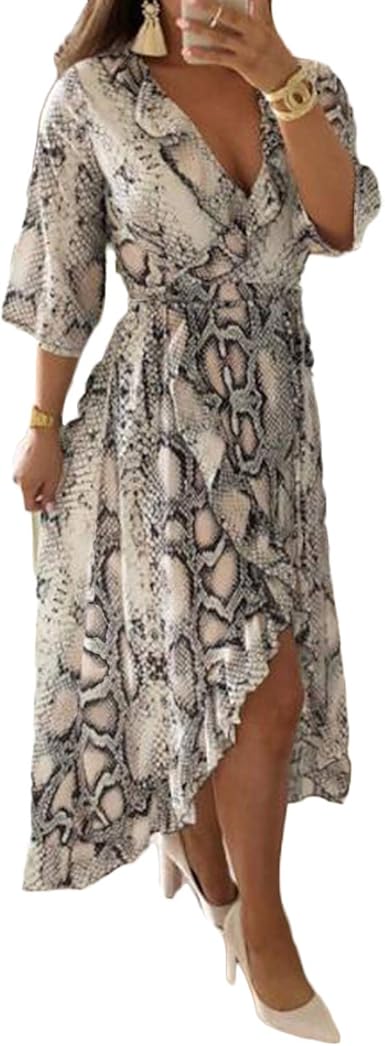 snakeskin chiffon dress