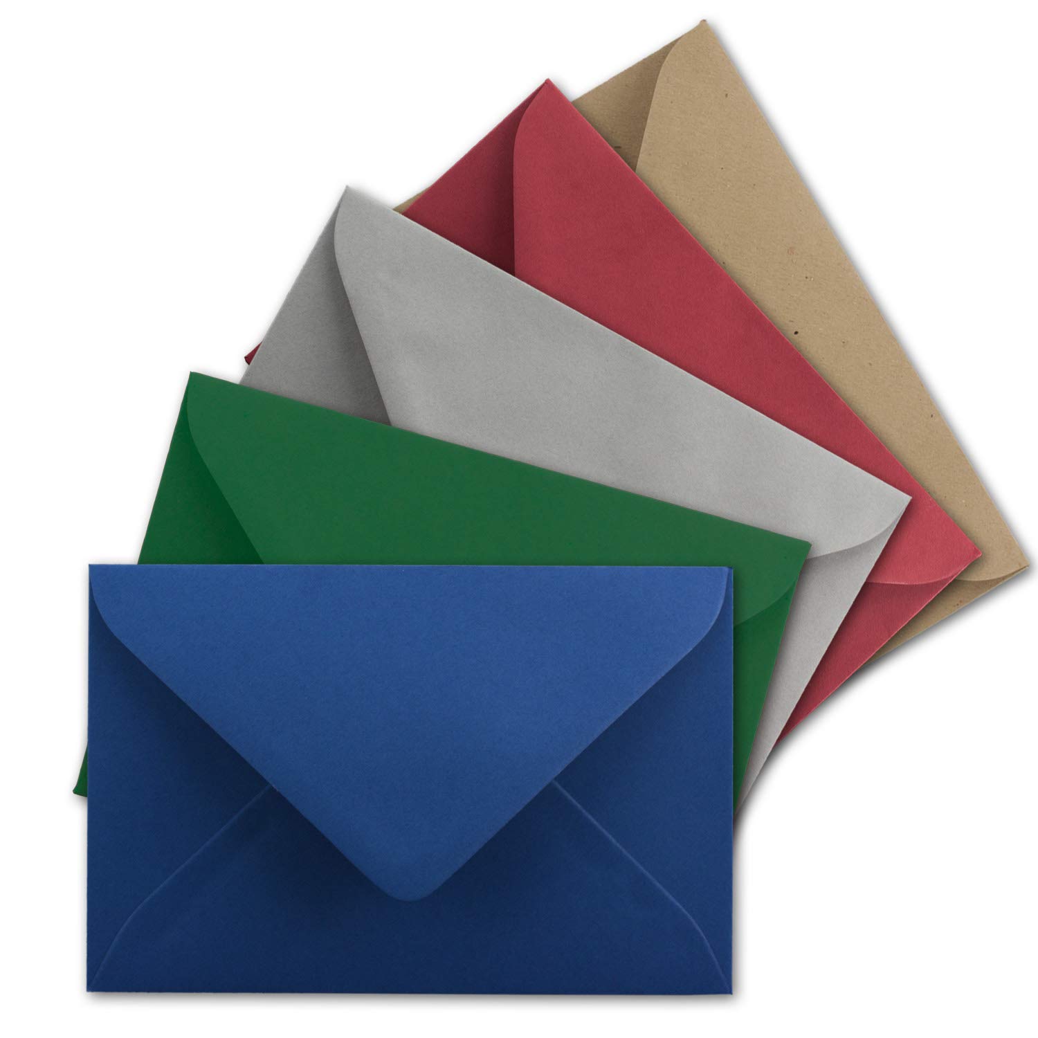 FarbenFroh by GUSTAV NEUSER 25x envelope set of colored envelopes Christmas in DIN C8 7.6 x 5.2 cm miniature envelopes with wet glue in 5 colors