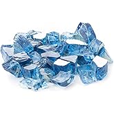 SuperMoss (24483 Reflective Fire Glass – Elegant 1/4" to 1/2" Fire Pit Glass Rocks for Indoor and Outdoor Fireplaces, 25oz, Aqua Blue Reflective