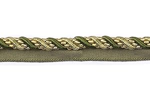 BEL AVENIR 0.27 inch 13Yards Twisted Lip Cord Trim Basic Sewing Luxury Multicolor Handmade Crafts DIY Crafts Decoration Edge Piping Embellishments (Green)