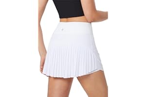 BALEAF Women's Pleated Tennis Skirts High Waisted Lightweight Athletic Skorts Skirts with Shorts Pockets