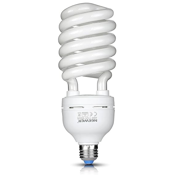 Neewer Tri-phosphor CFL Daylight Balanced Bulb with 5500K 45Watt E27 for Photography and Video Studio Lighting