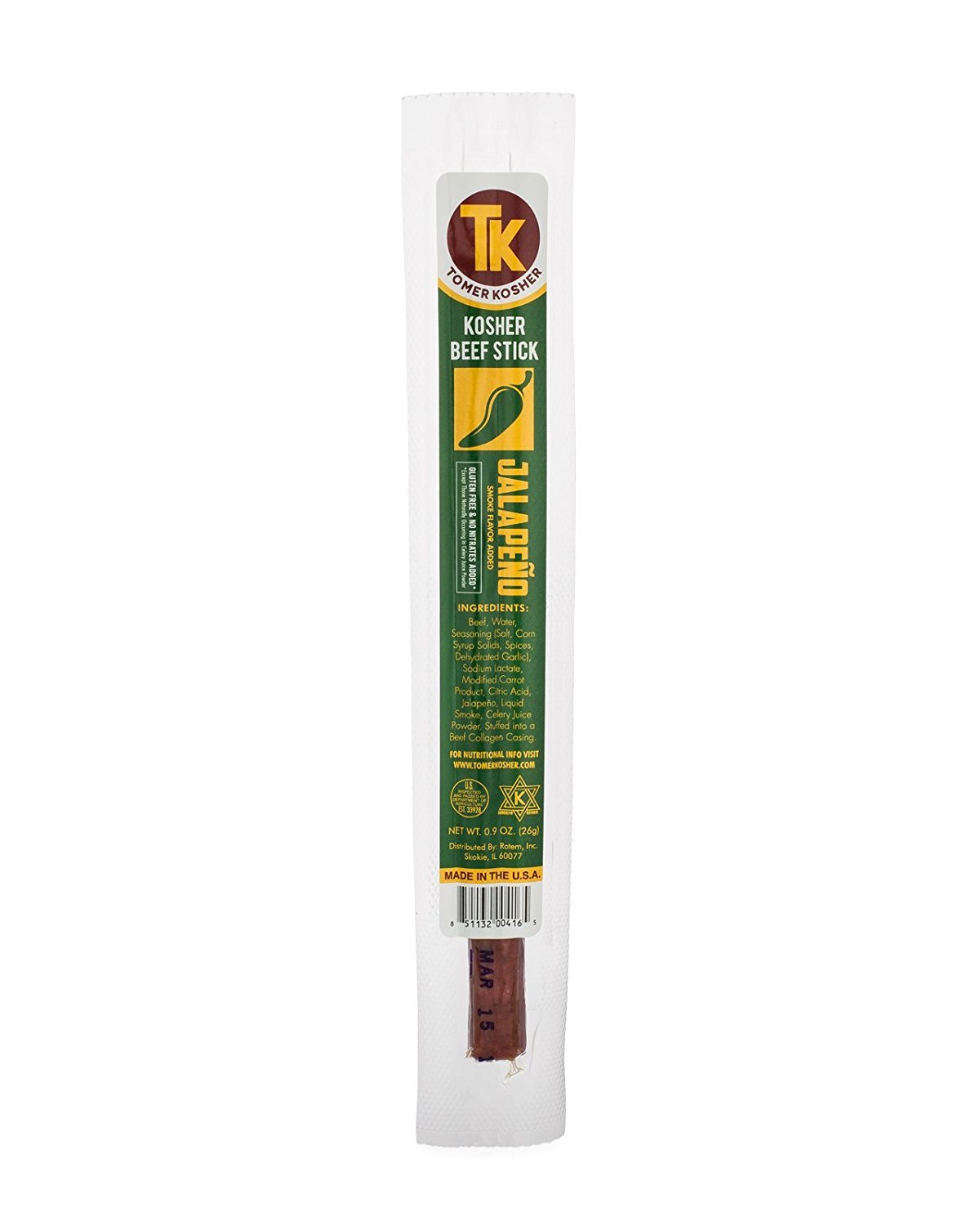 Tomer Kosher Beef Sticks, 100 USA Beef, MSG, Gluten, And Soy Free, No