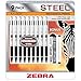 Zebra Steel Mechanical Pencil 9 Pack M-301 Bonus Lead and Erasers