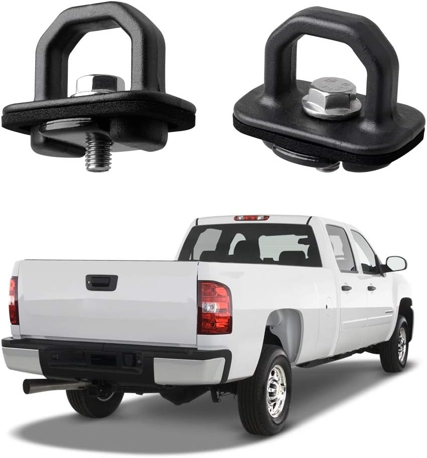 HERCOO Tie Downs Anchor Hook Ring Fits Compatible with 2007-2018 Chevy Silverdo GMC Sierra 2015-2018 Colorado Canyon Truck Bed Cargo Side Wall, Pack of 2