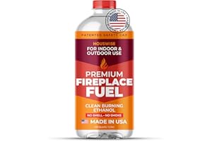HOUSWISE Bio Ethanol Fireplace Fuel 1 Liter - Bioethanol Fuel Tabletop Fire Pit, Bio Ethanol for Table Top Fire Pit & Fireplaces - Made in USA