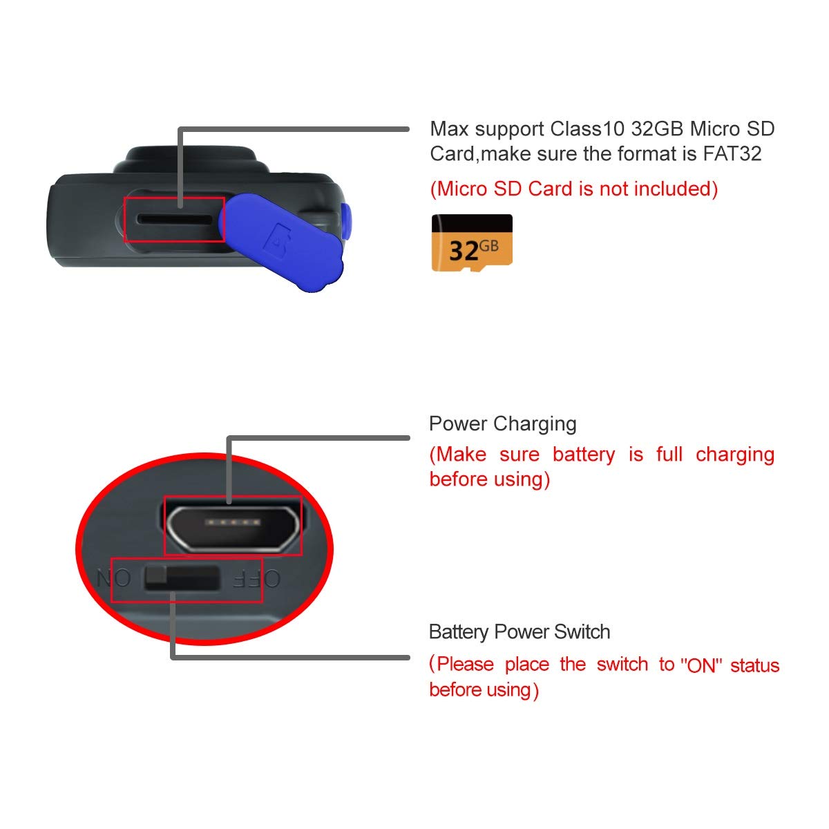 DROGRACE Children Kids Camera Waterproof Digital Video HD Action Camera 1080P Sports Camera Camcorder DV for Boys Birthday Holiday Gift Learn Camera Toy 1.77\'\' LCD Screen (Navy Blue)