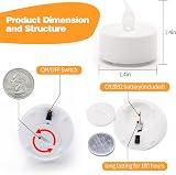 ERTYUI 24 Pack LED Tea Lights Warm Yellow Flickering, Battery Included view 7