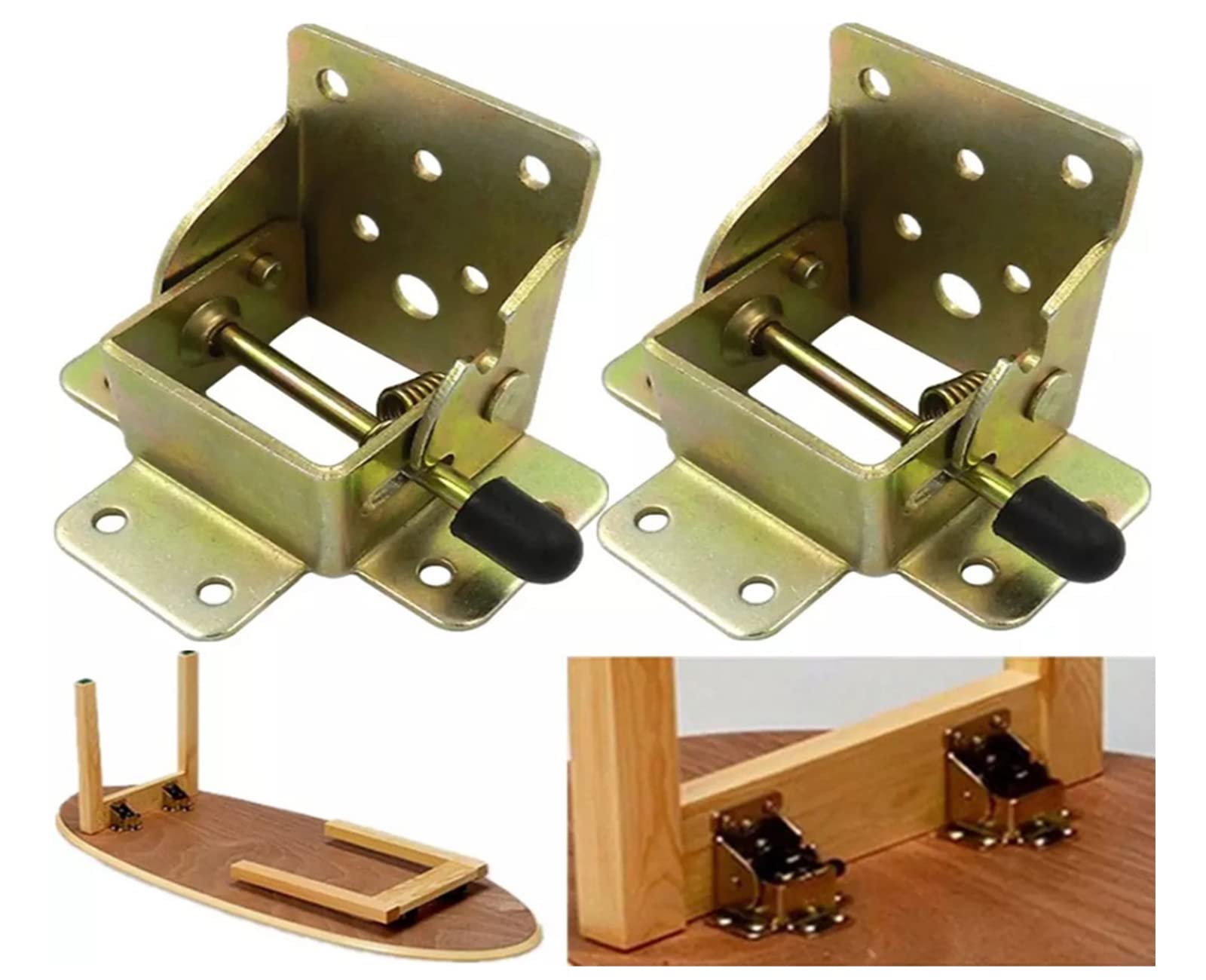 WANLIAN-(2 Pieces) Folding Hairpin Table Legs-Practical Folding Legs, Portable Notebook Legs, Folding Legs, Folding Tables, Extension Accessories for Kitchen Folding Tables. (Side Brake)